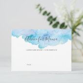 Blauer Aquarell Babyparty-Rat für Mutter Cards Einladung (Stehend Vorderseite)