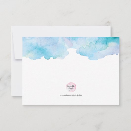 Blauer Aquarell Babyparty-Rat für Mutter Cards Einladung (Rückseite)