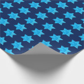 Blauer Aquarell-Davidsstern Jüdische Feiertage Geschenkpapier (Ecke)