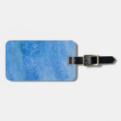 Blauer Aquarell-Hintergrund Gepäckanhänger (Vorderseite horizontal)