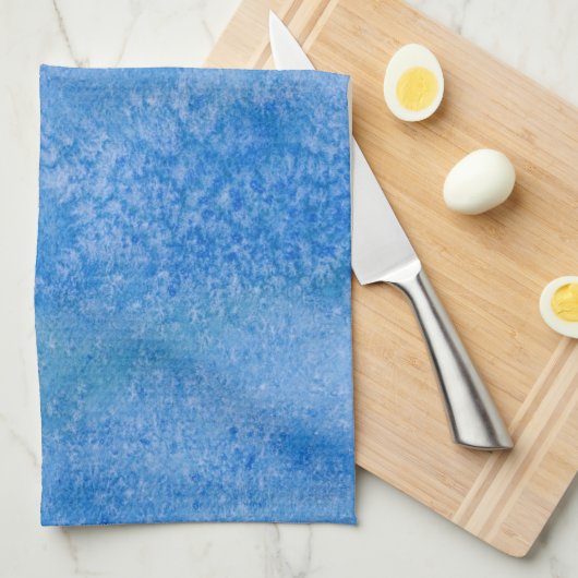 Blauer Aquarell-Hintergrund Geschirrtuch (Viertel Falte)