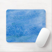 Blauer Aquarell-Hintergrund Mousepad (Mit Mouse)