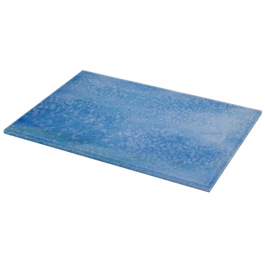 Blauer Aquarell-Hintergrund Schneidebrett (Ecke)