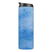 Blauer Aquarell-Hintergrund Thermosbecher (Nach rechts gedreht)