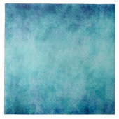 Blauer Aquarell-Türkis-Papier-Hintergrund Fliese (Vorderseite)