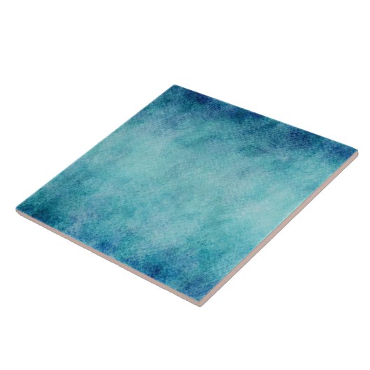 Blauer Aquarell-Türkis-Papier-Hintergrund Fliese (Seite)