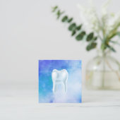 Blauer Aquarell-Zahnarzt des zahnmedizinischen Quadratische Visitenkarte (Stehend Vorderseite)