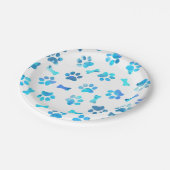 Blauer Aquarelldruck Pappteller (Schrägansicht)