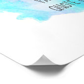 Blauer Aquarellstrich ergänzen Ihr Angebot Poster (Ecke)