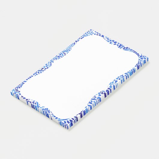 Blauer Aquarellwein, klassisch gestrichene Blätter Post-it Klebezettel (angewinkelt)
