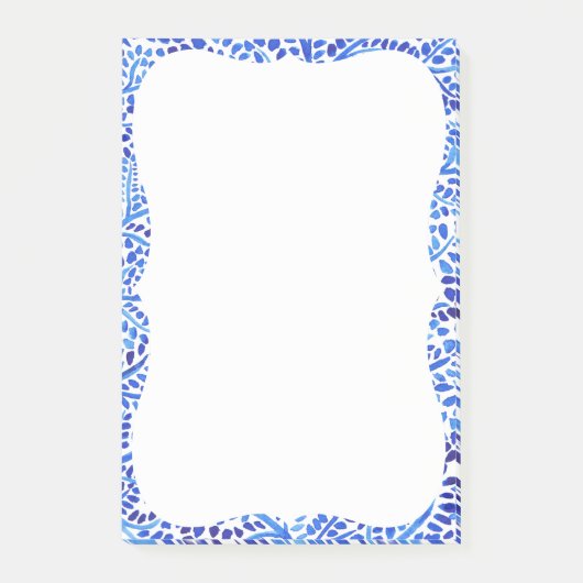 Blauer Aquarellwein, klassisch gestrichene Blätter Post-it Klebezettel (Vorderseite)