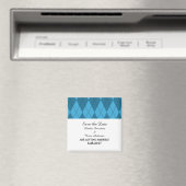 Blauer Argyle Save the Date Magnet (In Situ (Geschirrspüler))