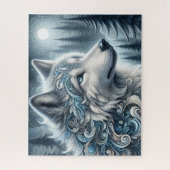Blauer Arktischer Wolf Puzzle (Vertikal)