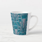 Blauer Art Deco Lattebecher Milchtasse (Rechts)