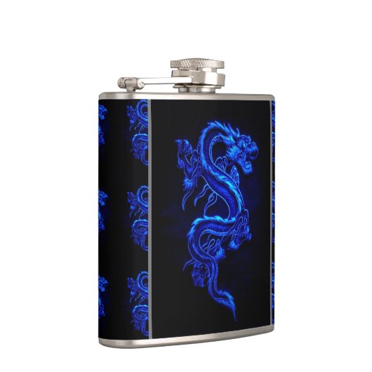 Blauer asiatischer Drache Flachmann (Rechts)