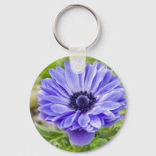 Blauer Aster-Blumen-Schlüsselanhänger Schlüsselanhänger