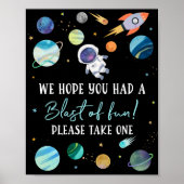 Blauer Astronaut Weltraum Blast des Fun Birthday G Poster (Vorne)