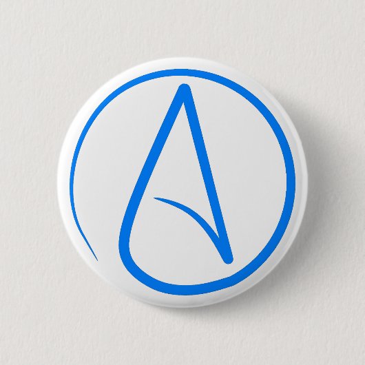 Blauer Atheist A Button (Vorderseite)