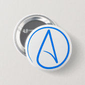 Blauer Atheist A Button (Vorne & Hinten)