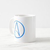 Blauer Atheist A Kaffeetasse (Vorderseite Links)