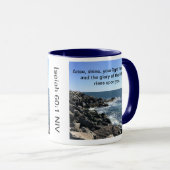 Blauer Atlantik Bibel Verse Küstenwellen Tasse (VorderseiteRechts)