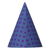 Blauer auf Lila-Punkt-Partyhut Partyhütchen (Rückseite)