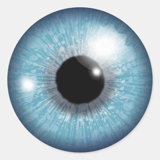 Blauer Augapfel Runder Aufkleber (Vorderseite)