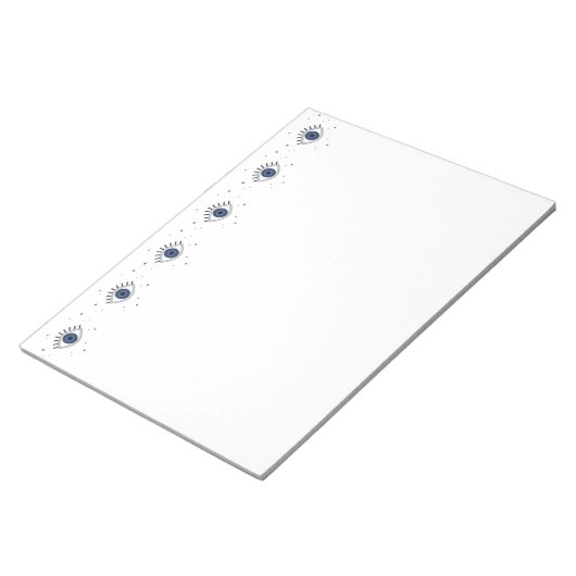 Blauer Augengrauer Schutz vor dem bösen Auge Notizblock (angewinkelt)