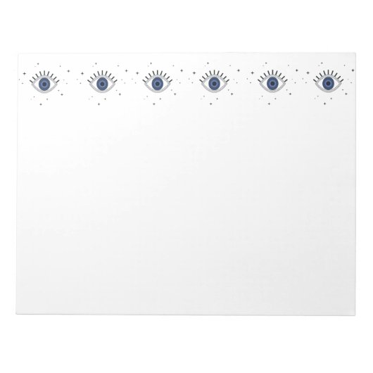Blauer Augengrauer Schutz vor dem bösen Auge Notizblock (Vorderseite)