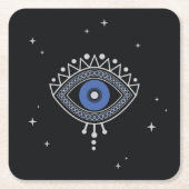 Blauer Augenschutz Talisman minimales magisches Sy Rechteckiger Pappuntersetzer (Vorderseite)