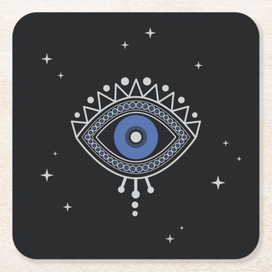 Blauer Augenschutz Talisman minimales magisches Sy Rechteckiger Pappuntersetzer (Vorderseite)