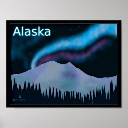 Blauer Aurora Poster (Vorne)