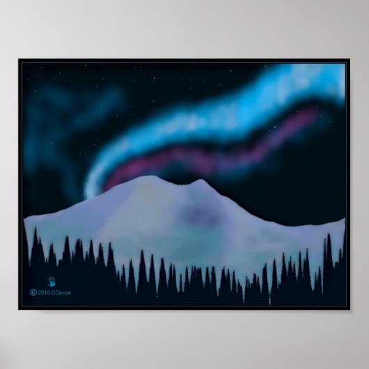 Blauer Aurora Poster (Vorne)