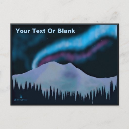 Blauer Aurora Postkarte (Vorderseite)