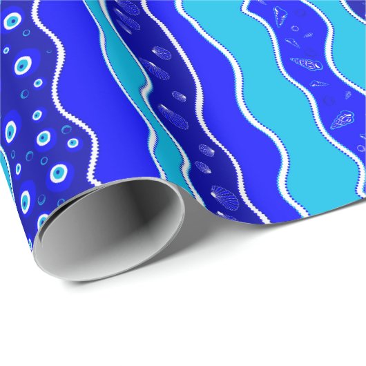 Blauer Austernbär Geschenkpapier (Rolleneckpunkt)