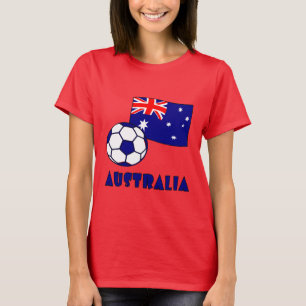 Blauer australischer Fußball und Flagge  T-Shirt