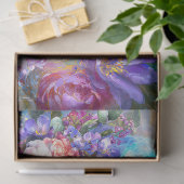 Blauer Australischer Papagei mit Blumenkronendekou Seidenpapier (Geschenk)