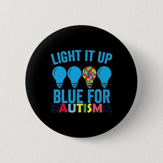 Blauer Autismus Aufklärungsmonat 1 Button (Vorderseite)