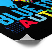 Blauer Autismus Aufklärungsmonat 1 Poster (Ecke)