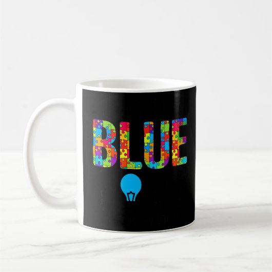 Blauer Autismus Bewusstsein Puzzle Stücke Autis Kaffeetasse (Links)