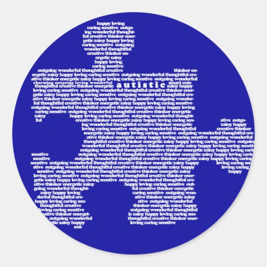 Blauer Autismus Puzzle Peice Runder Aufkleber (Vorderseite)