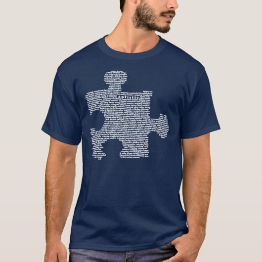 Blauer Autismus Puzzle Peice T-Shirt (Vorderseite)