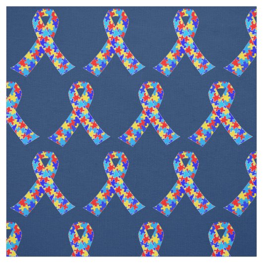 Blauer Autismus Sensibilisierungsband Stoff (Muster)