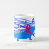 Blauer Axolotl mit Sternen Kaffeetasse (Mittel)