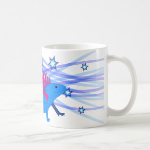 Blauer Axolotl mit Sternen Kaffeetasse