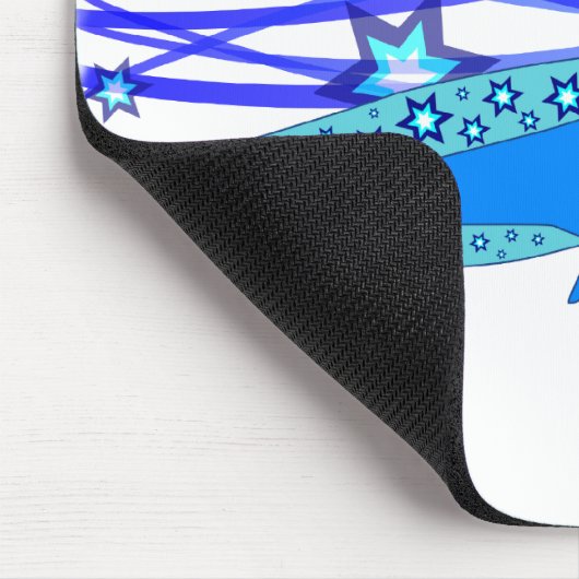 Blauer Axolotl mit Sternen Mousepad (Ecke)