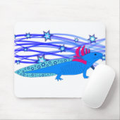 Blauer Axolotl mit Sternen Mousepad (Mit Mouse)