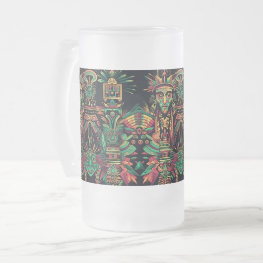 Blauer "Aztec Dream" 473ml Tasse aus Glas (Vorderseite Links)