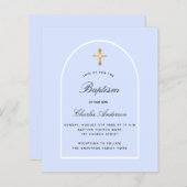 Blauer Baby Boy Bove Einladung (Vorne/Hinten)