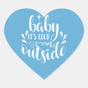 Blauer Baby, es ist kalt draußen Baby Shower/Sprin Herz-Aufkleber